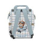 Boys Bear Baby Diaper Backpack with "Psalm 139:14" Scripture