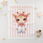 Girls Giraffe Baby Blanket with "Psalm 46:5" Scripture