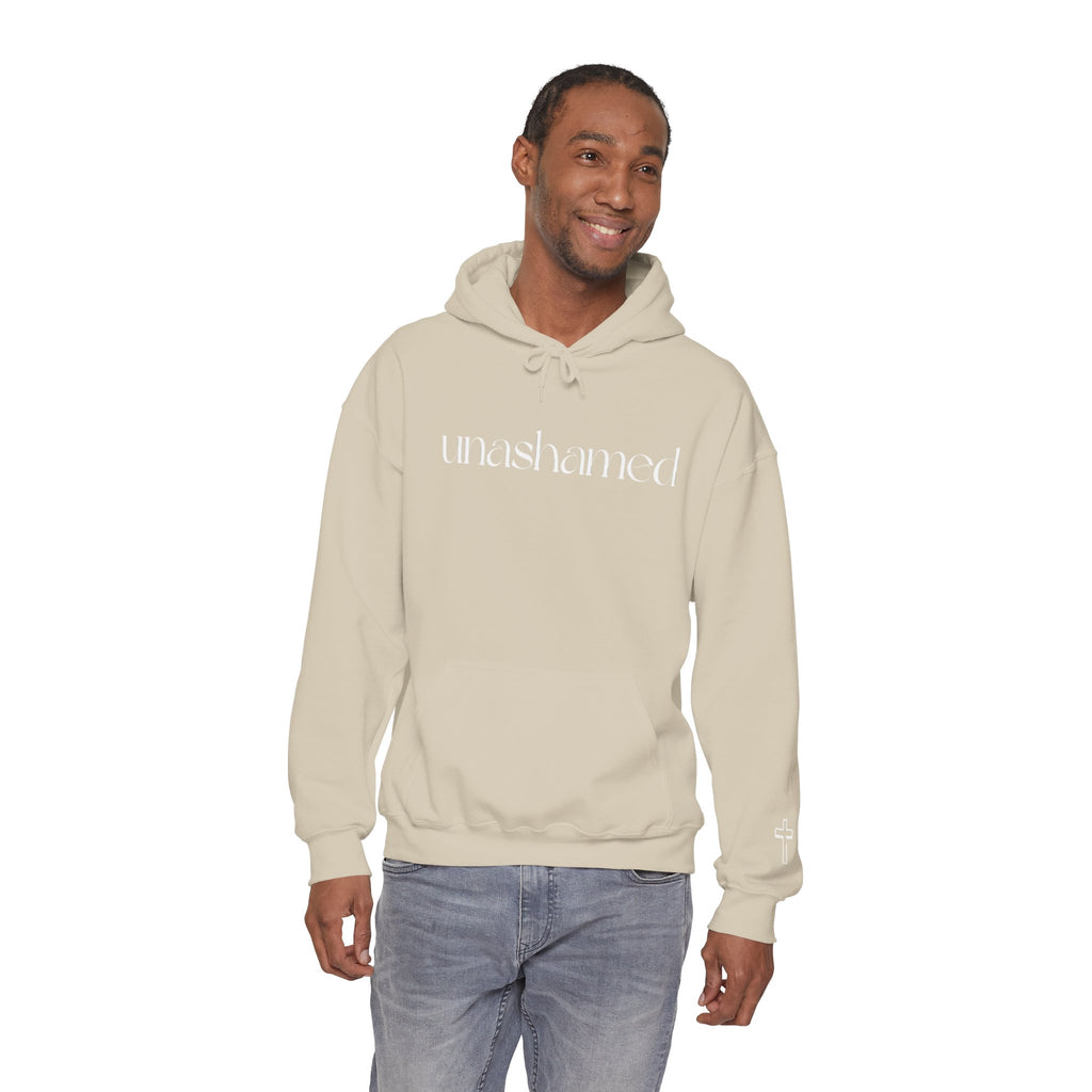 Men & Women Hoodies (Unisex) - I am UNASHAMED white font