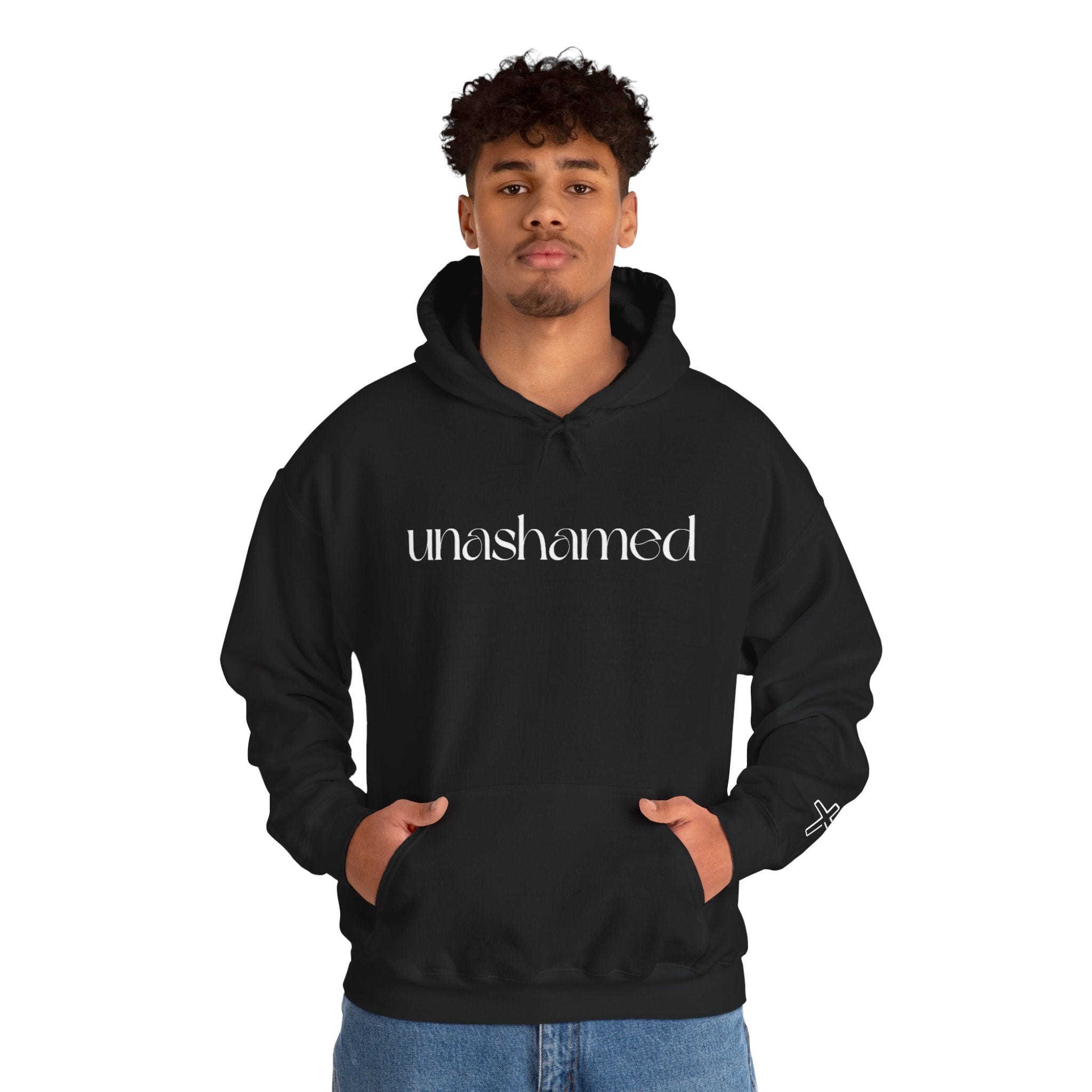 Men & Women Hoodies (Unisex) - I am UNASHAMED white font