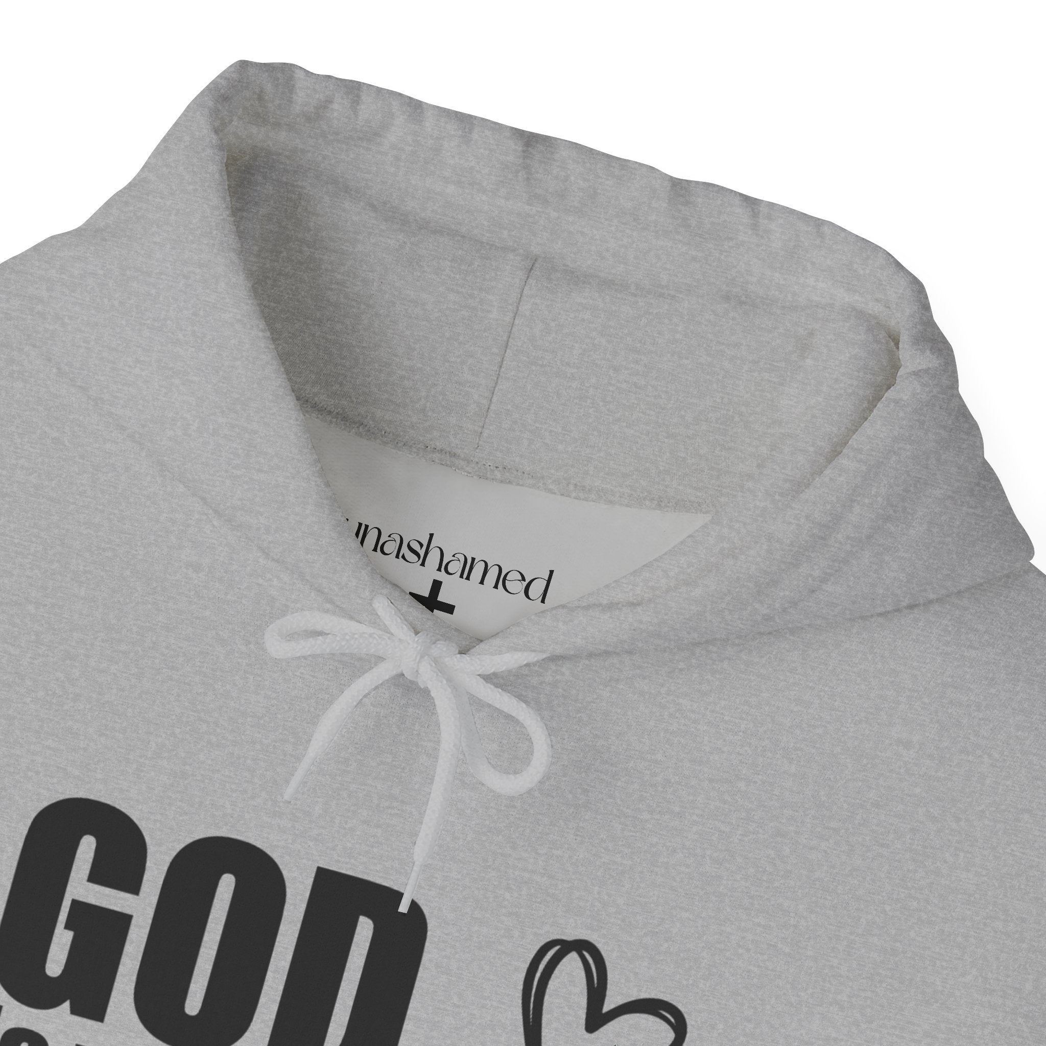 God is Within Her Hoodie | Faith Christian Heart Sleeve Design