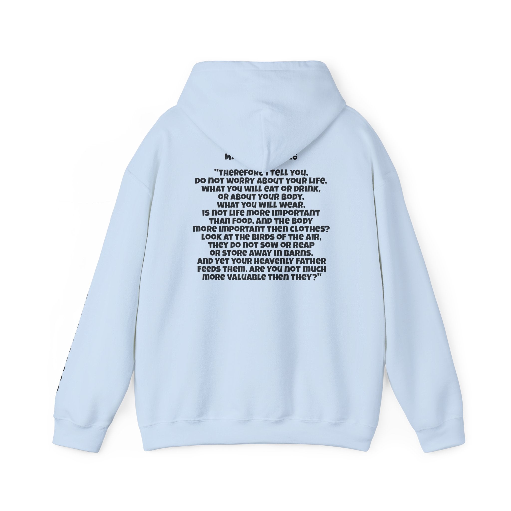 Men & Women Hoodie (Unisex) - Matthew 6: 25-26 Cross Hoodie | Bible Verse Scripture