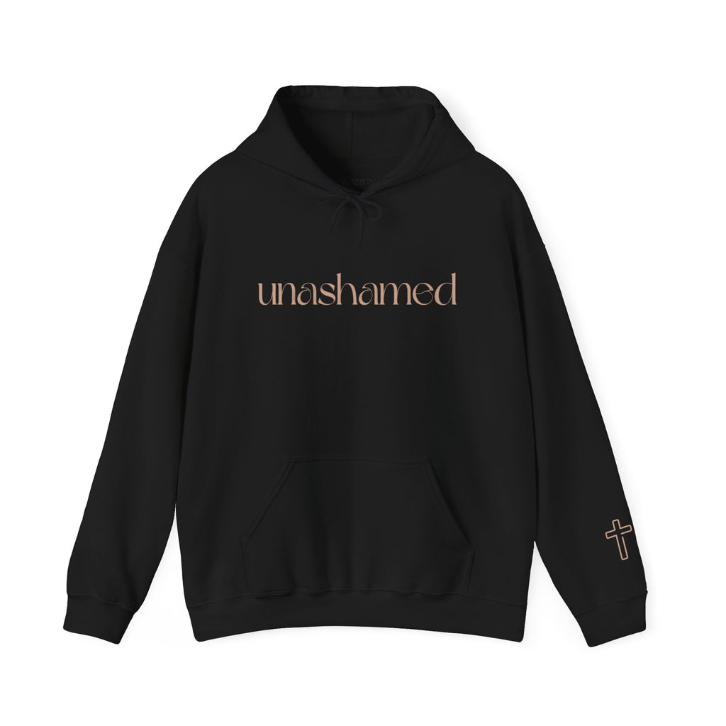 Men & Women Hoodies (Unisex) - I am UNASHAMED beige font