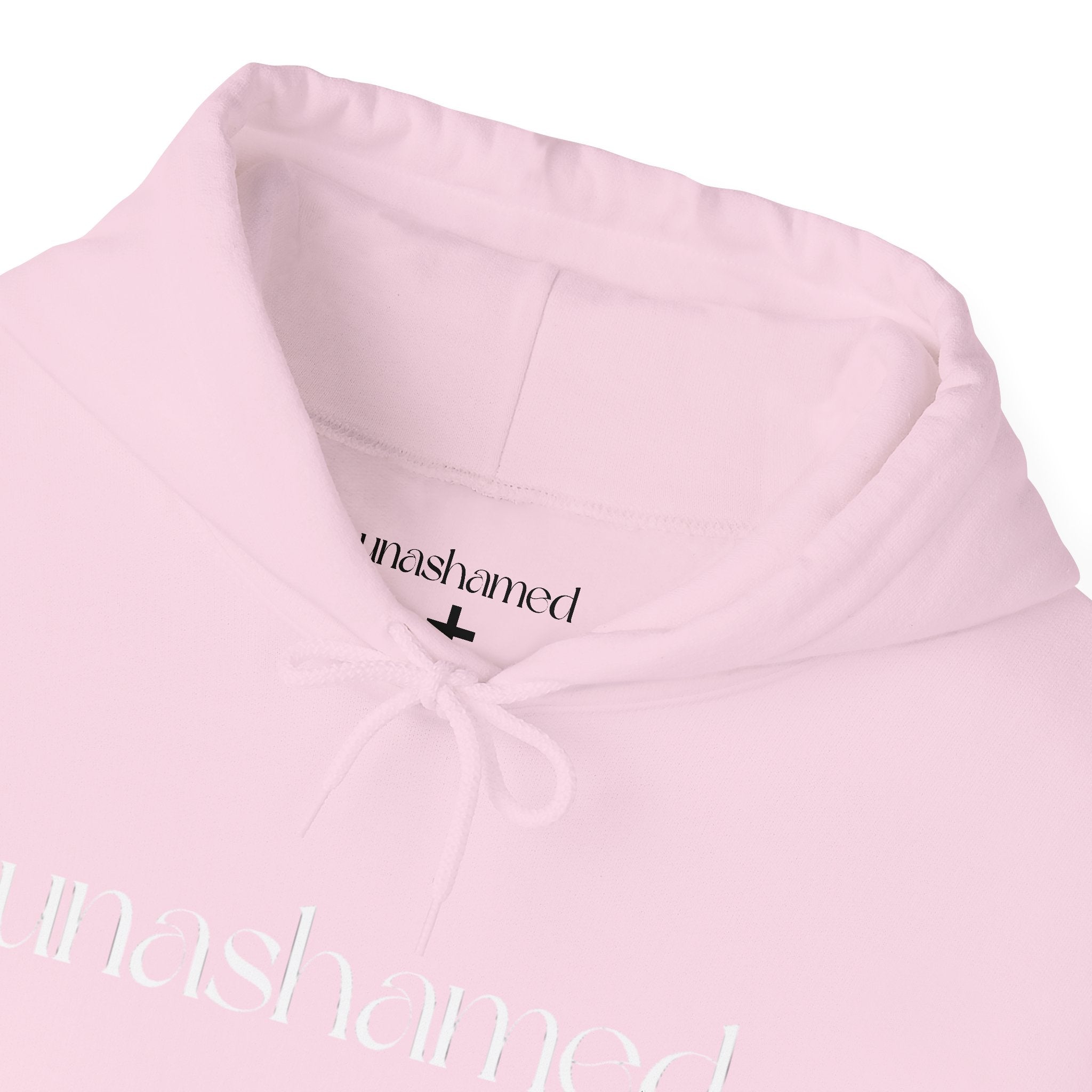 Men & Women Hoodies (Unisex) - I am UNASHAMED white font
