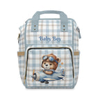 Boys Bear Baby Diaper Backpack with "Psalm 139:14" Scripture
