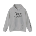 Trust in the Lord Hoodie | Faith Christian Heart Sleeve Design