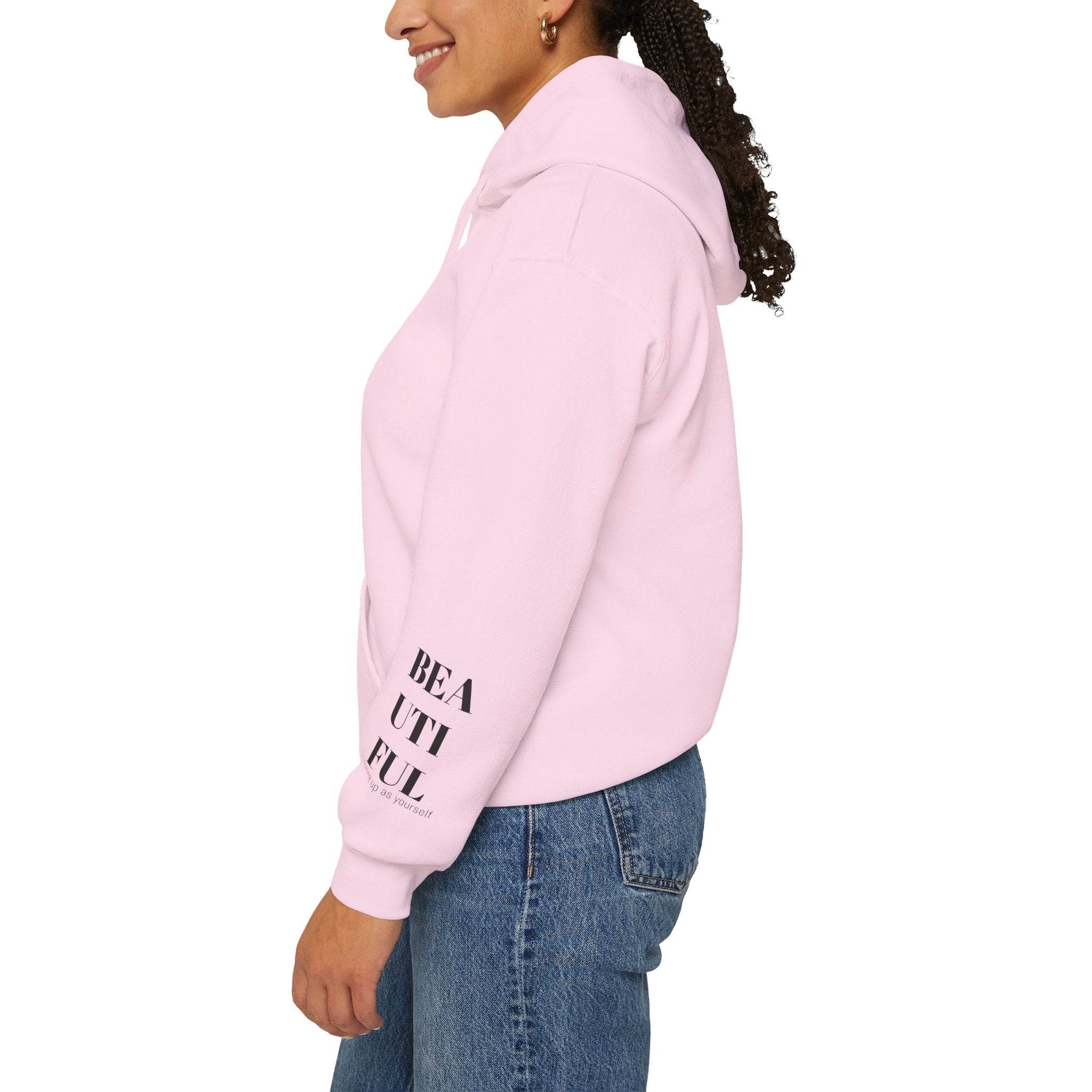 BEYOUtiful Hoodie | Faith Christian Heart Sleeve Design