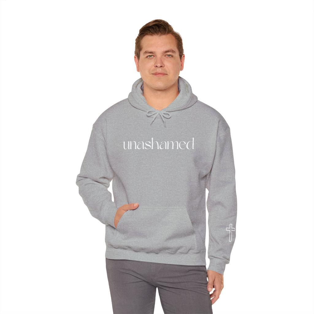 Men & Women Hoodies (Unisex) - I am UNASHAMED white font