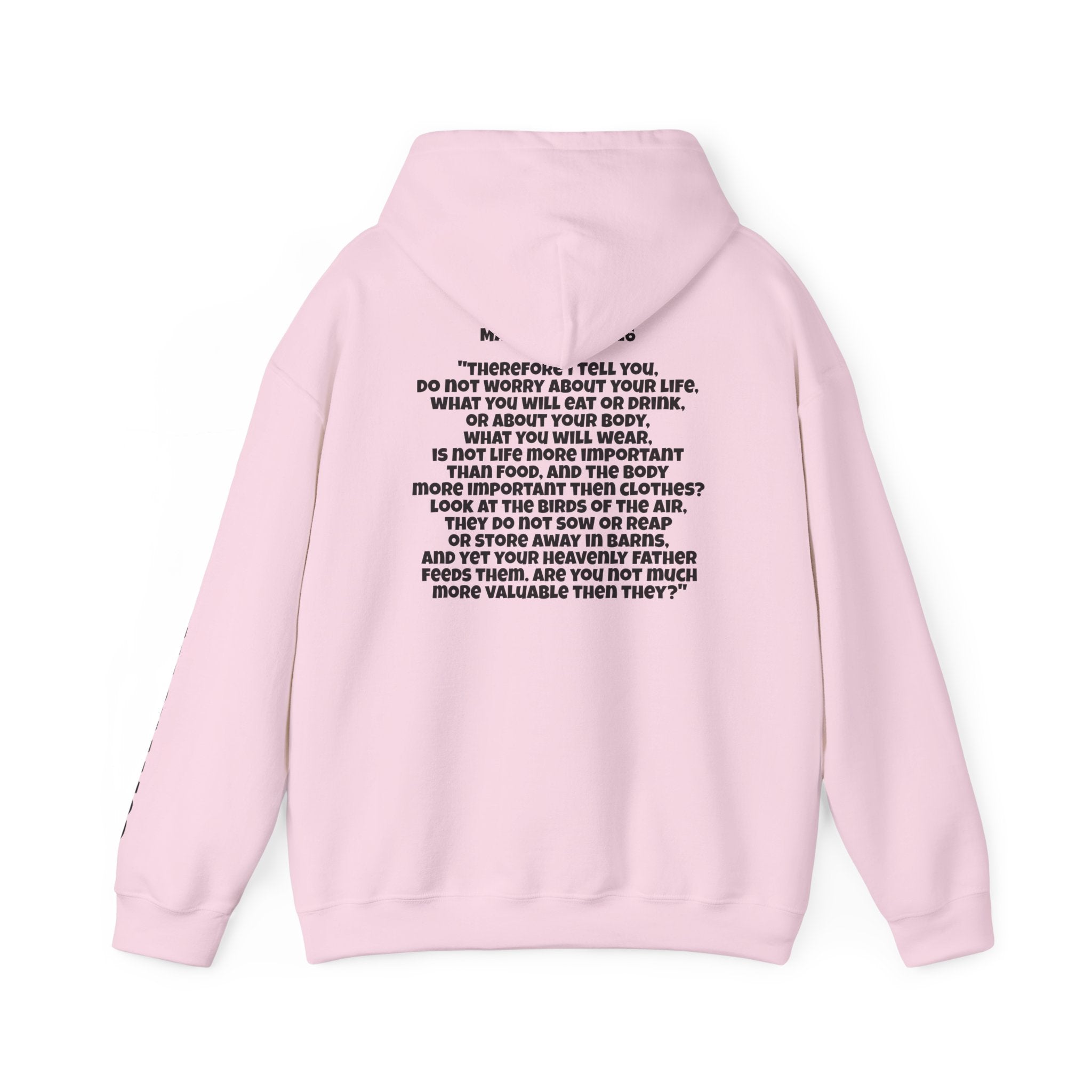 Men & Women Hoodie (Unisex) - Matthew 6: 25-26 Cross Hoodie | Bible Verse Scripture