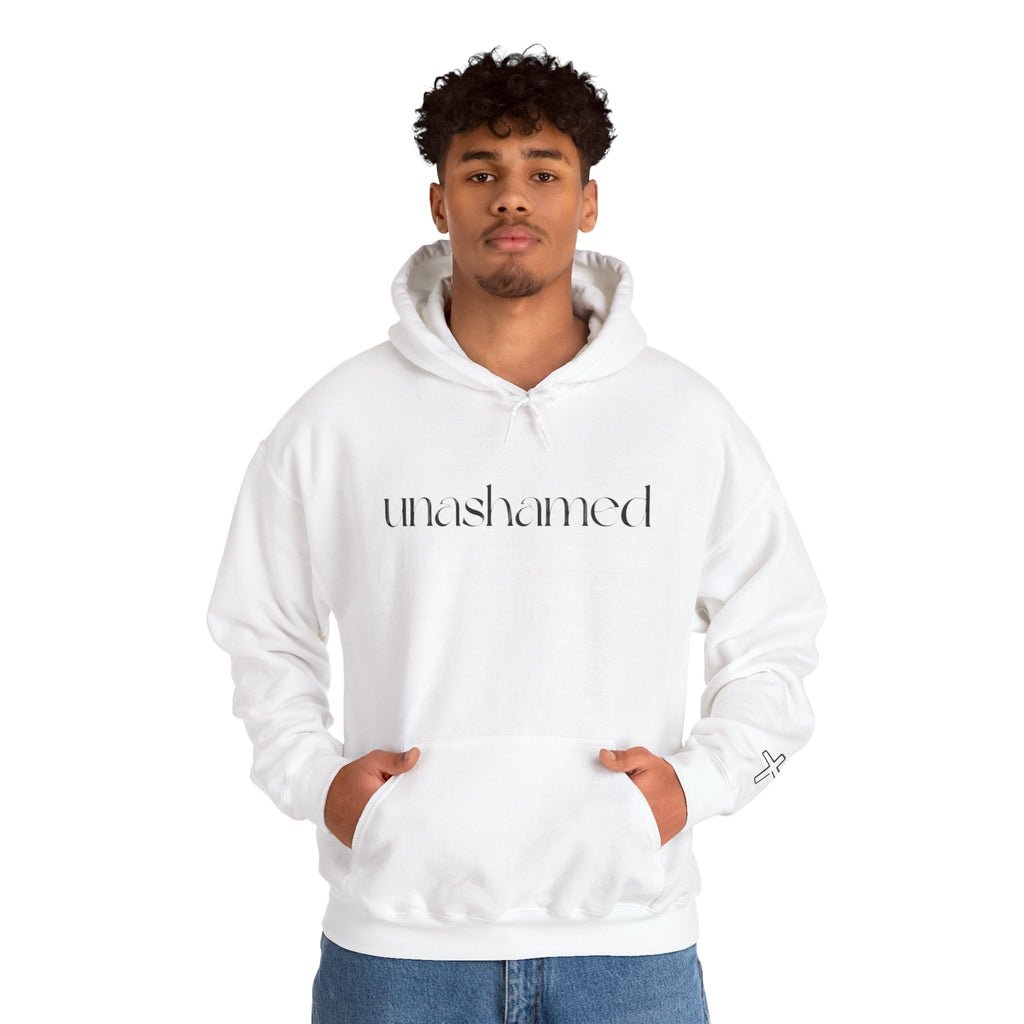 Men & Women Hoodies (Unisex) - I am UNASHAMED black font