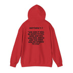 Men & Women Hoodies (Unisex) - Matthew 7:7 Cross Hoodie | Bible Verse Scripture