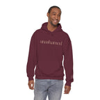 Men & Women Hoodies (Unisex) - I am UNASHAMED beige font