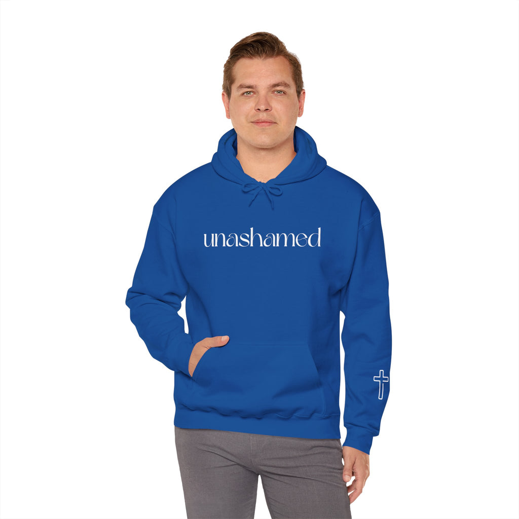 Men & Women Hoodies (Unisex) - I am UNASHAMED white font
