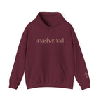 Men & Women Hoodies (Unisex) - I am UNASHAMED beige font