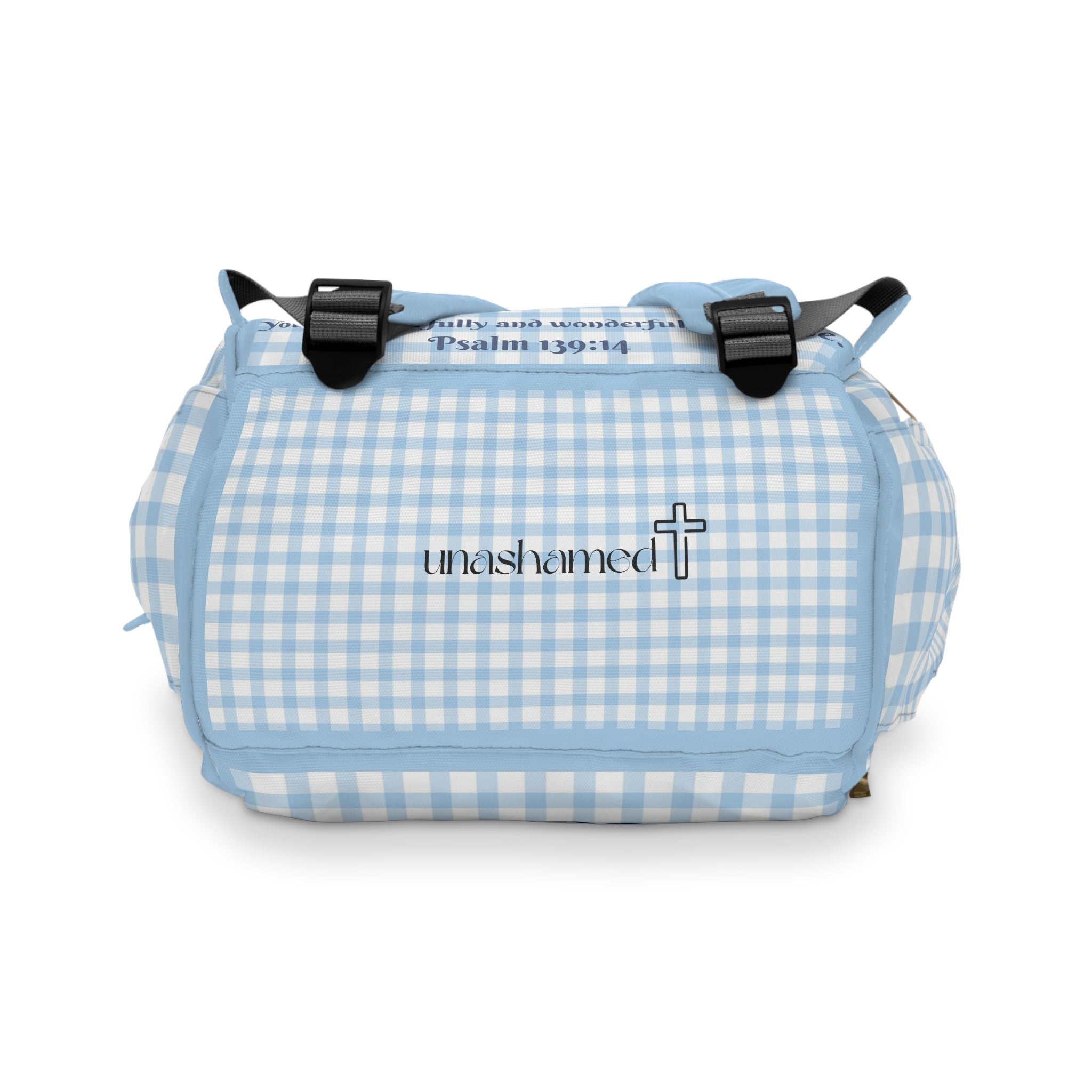Boys Elephant Baby Diaper Backpack with "Psalm 139:14" Scripture