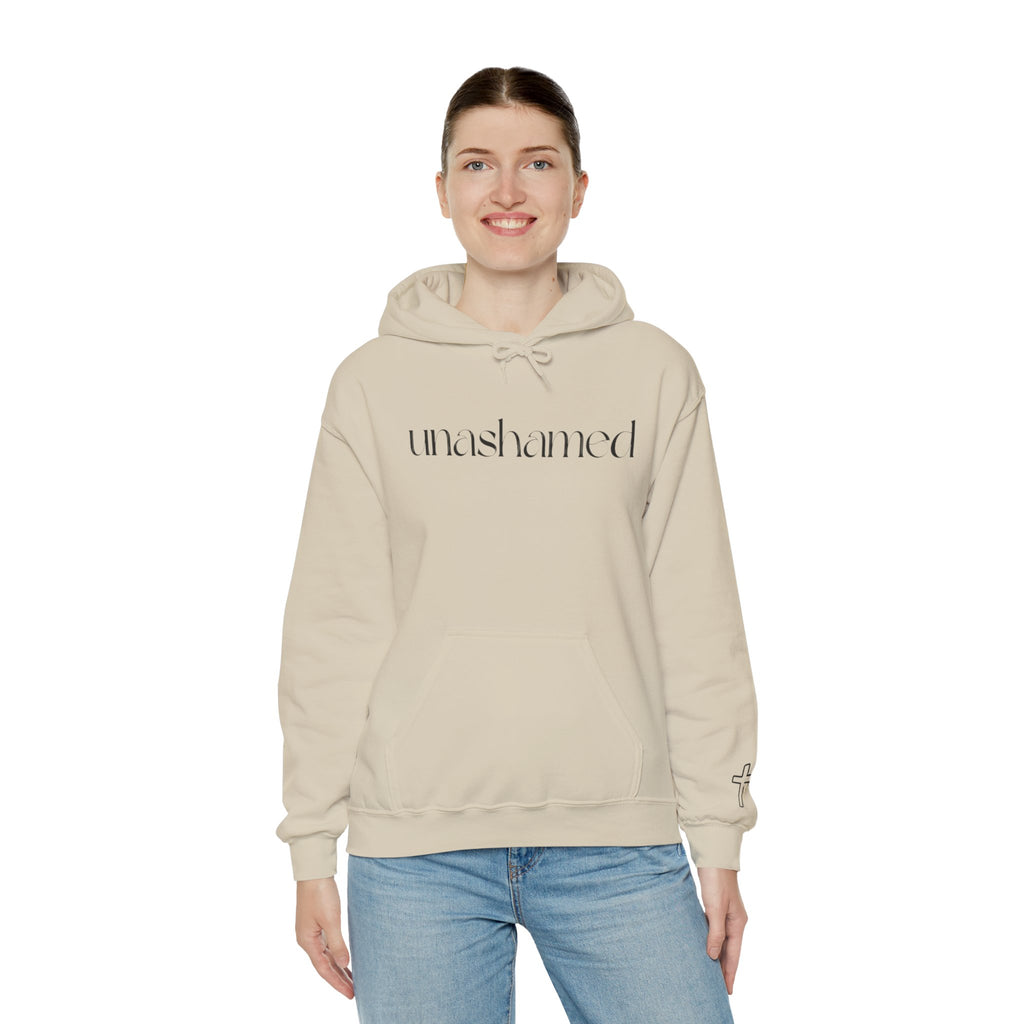 Men & Women Hoodies (Unisex) - I am UNASHAMED black font