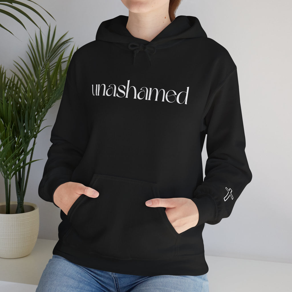 Men & Women Hoodies (Unisex) - I am UNASHAMED white font