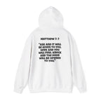 Men & Women Hoodies (Unisex) - Matthew 7:7 Cross Hoodie | Bible Verse Scripture