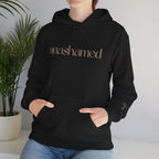 Men & Women Hoodies (Unisex) - I am UNASHAMED beige font