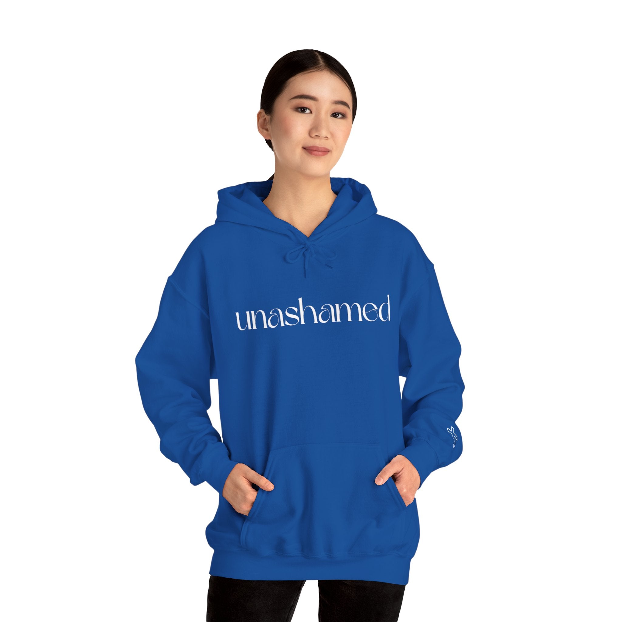 Men & Women Hoodies (Unisex) - I am UNASHAMED white font
