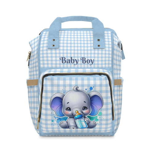 Boys Elephant Baby Diaper Backpack with "Psalm 139:14" Scripture