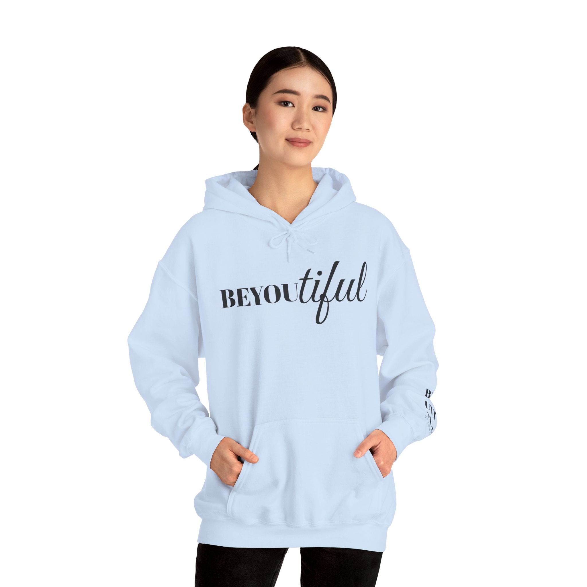 BEYOUtiful Hoodie | Faith Christian Heart Sleeve Design