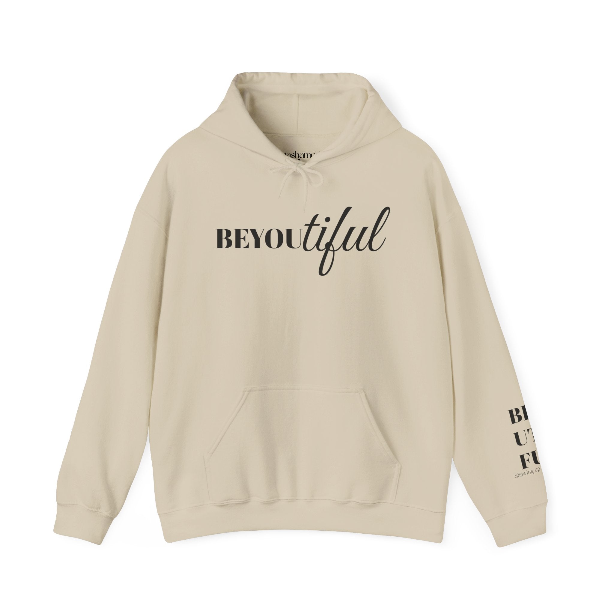 BEYOUtiful Hoodie | Faith Christian Heart Sleeve Design