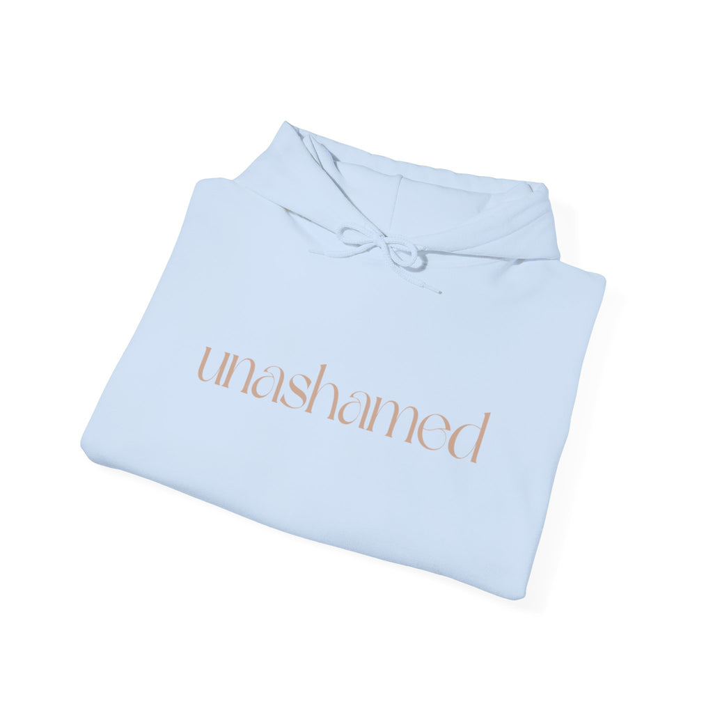 Men & Women Hoodies (Unisex) - I am UNASHAMED beige font