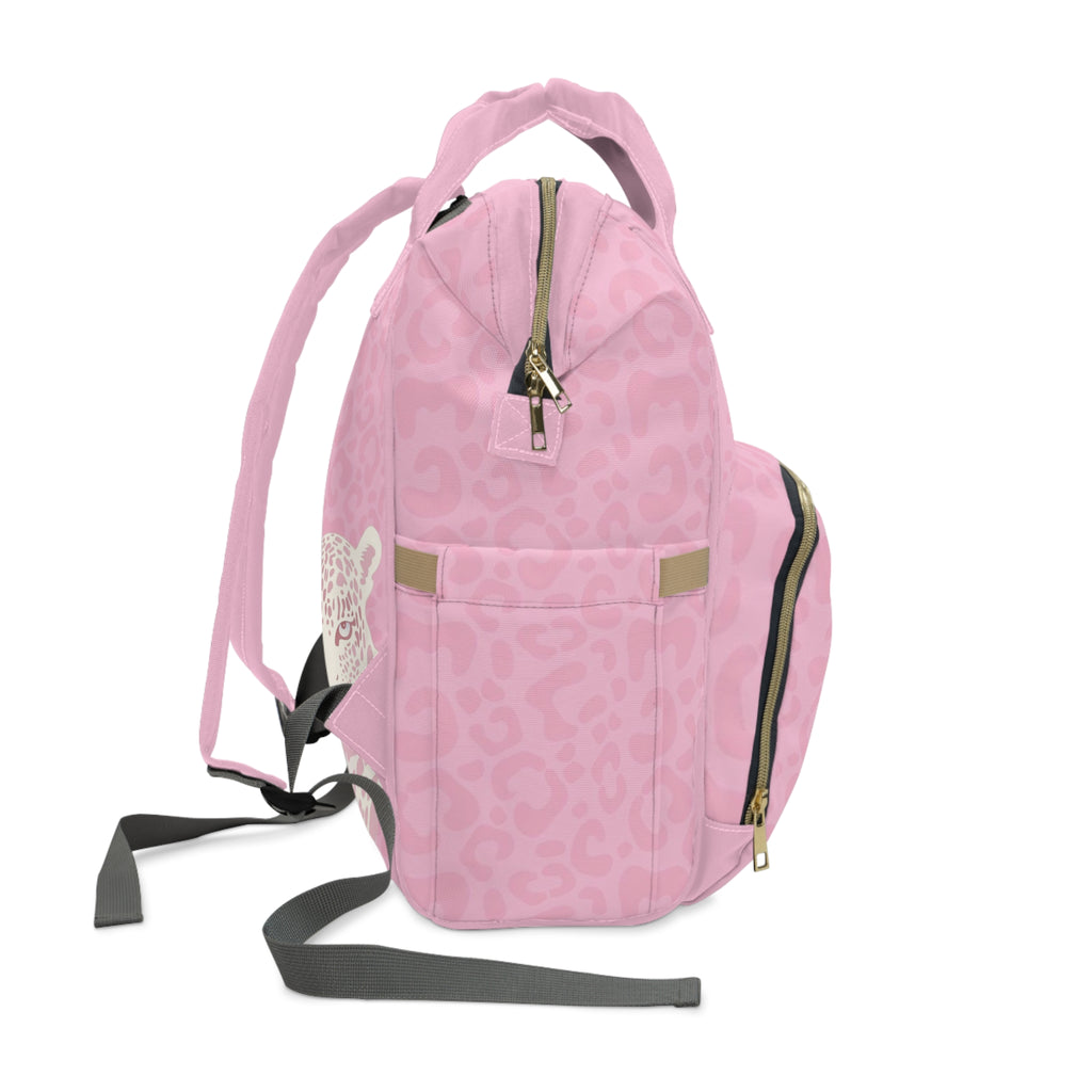 Girls Leopard Baby Diaper Backpack with "Psalm 46:5" Scripture
