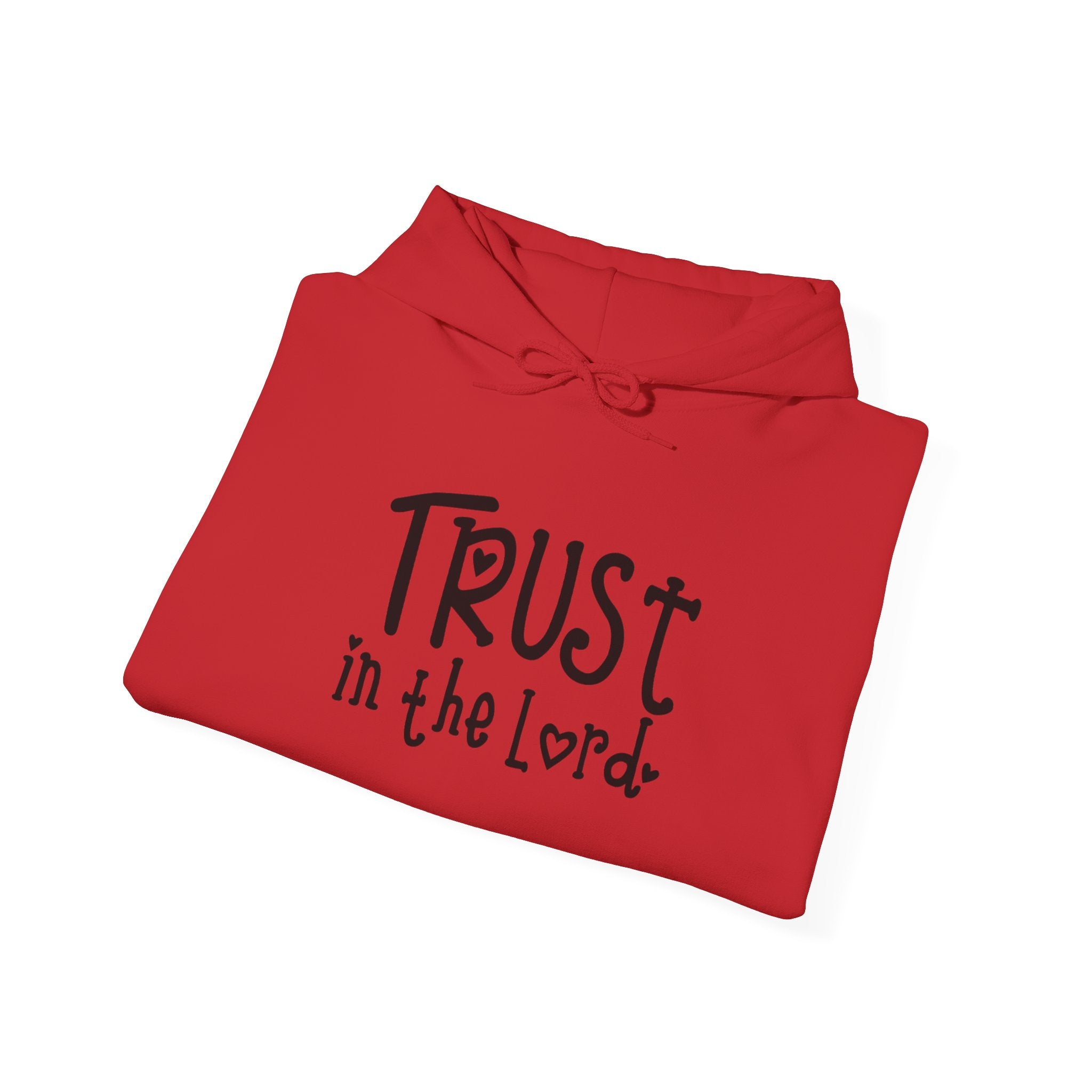 Trust in the Lord Hoodie | Faith Christian Heart Sleeve Design