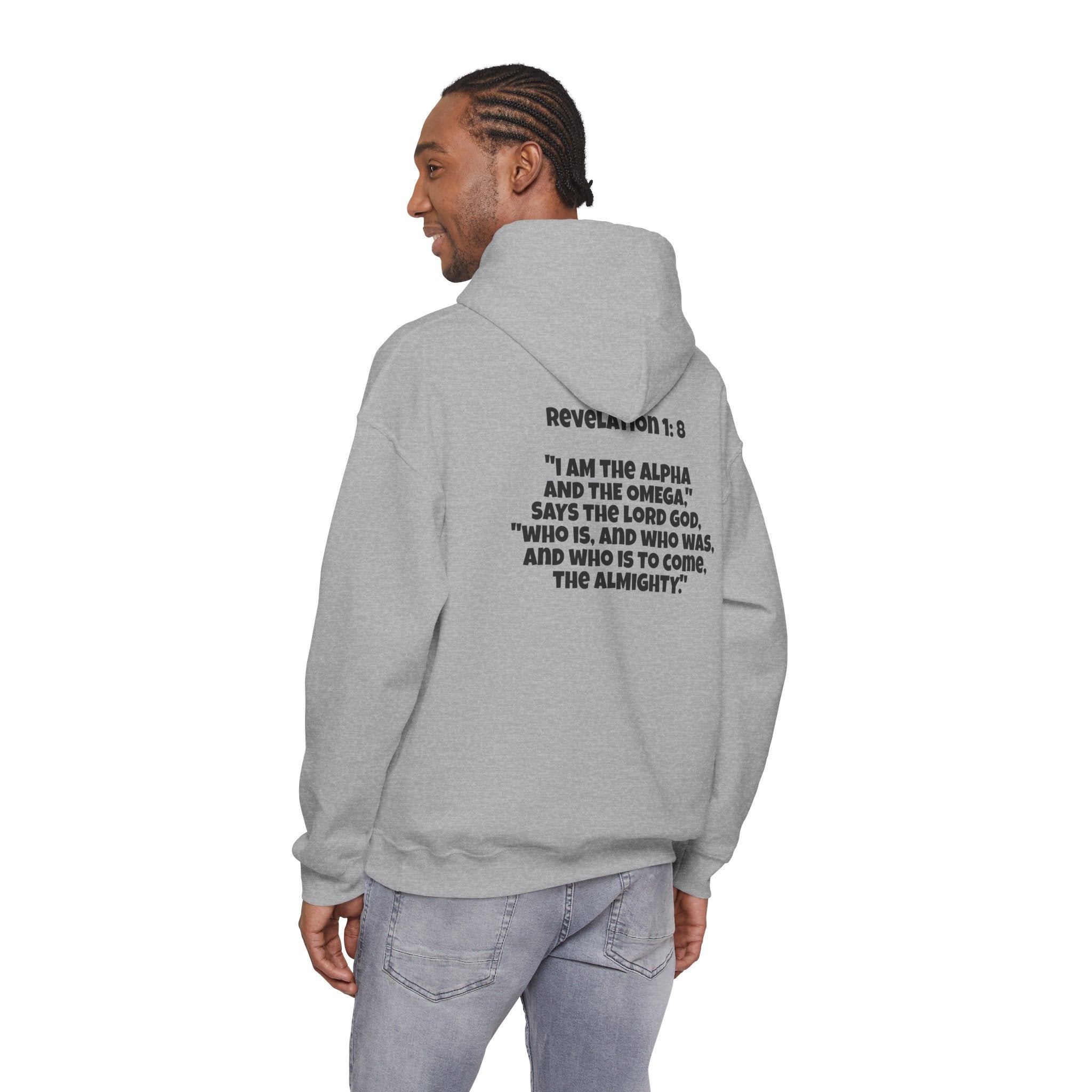Men & Women Hoodie (Unisex) - Revolation 1: 8 Cross Hoodie | Bible Verse Scripture