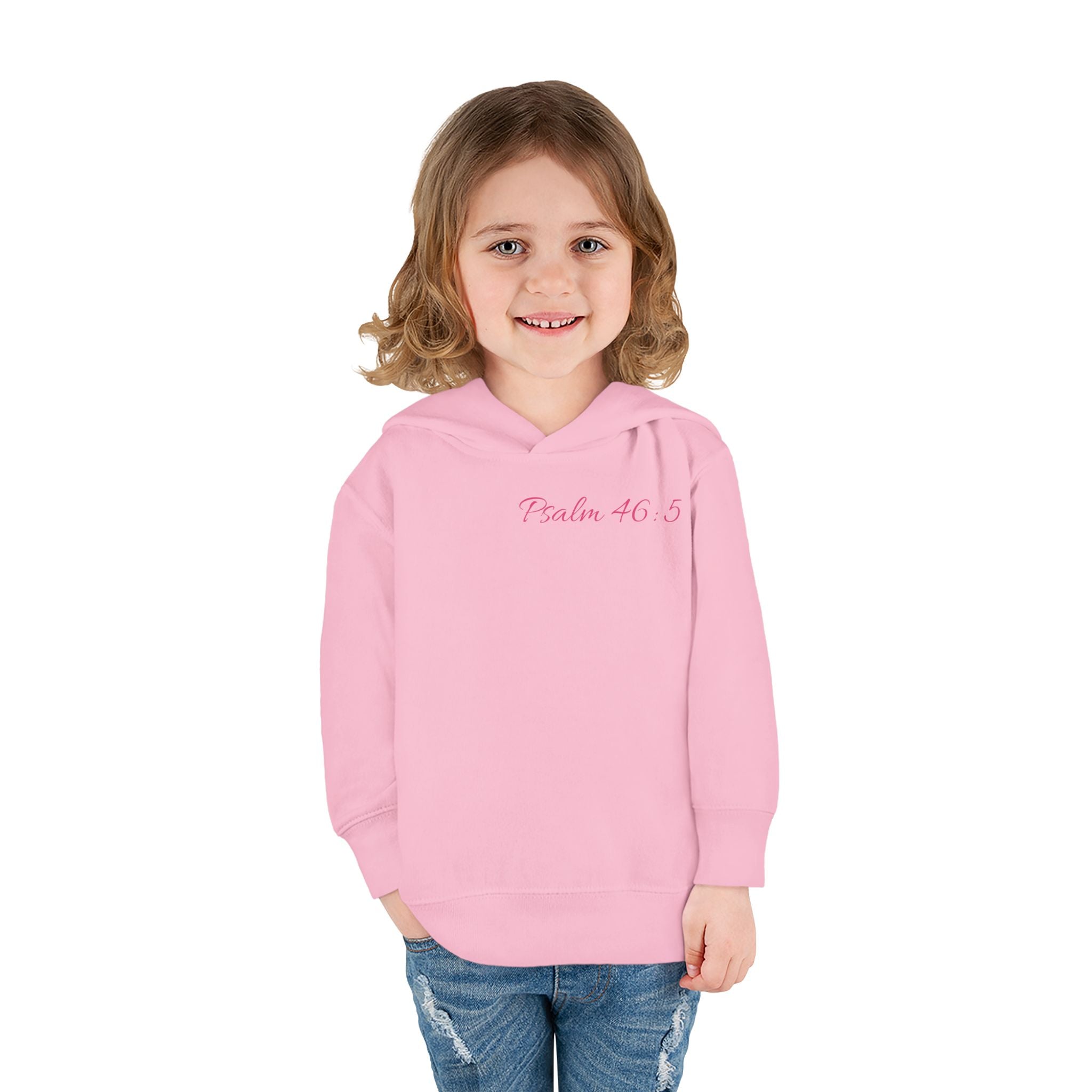 Girls Bear Hoodie with “Psalm 46:5” Scripture