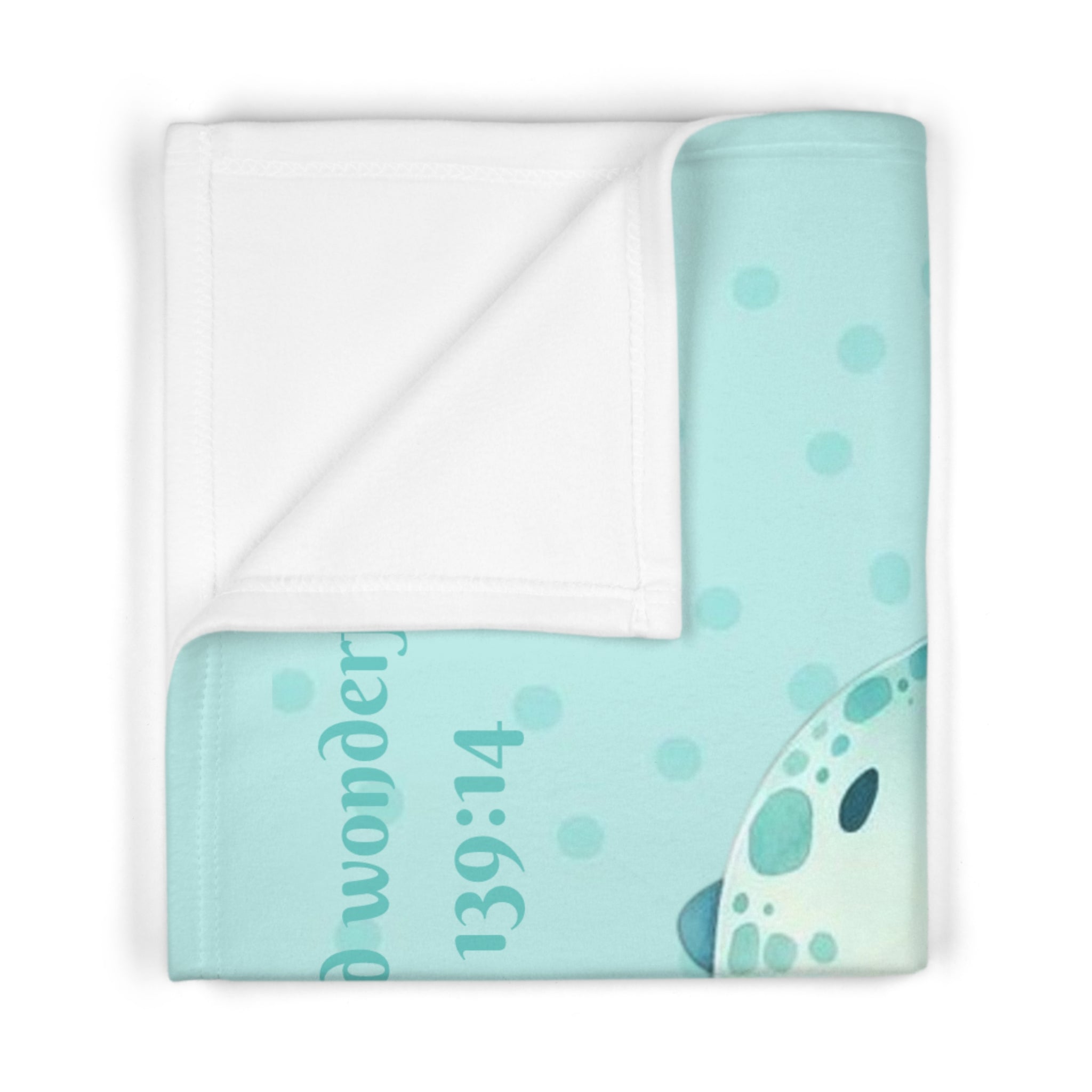Boys Dinosaur Baby Blanket with "Psalm 139:14" Scripture
