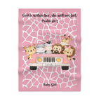 Girls Safari Baby Blanket with "Psalm 46:5" Scripture