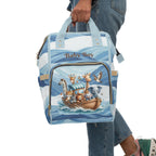 Boys Noah's Ark Baby Diaper Backpack with "Psalm 139:14" Scripture