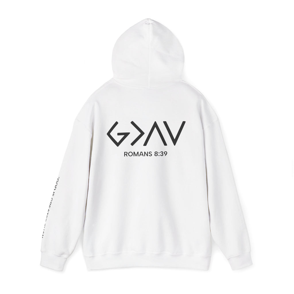 Men Hoodie - Romans 8:39 | GOD IS GREATER THAN MY HIGHS AND MY LOWS