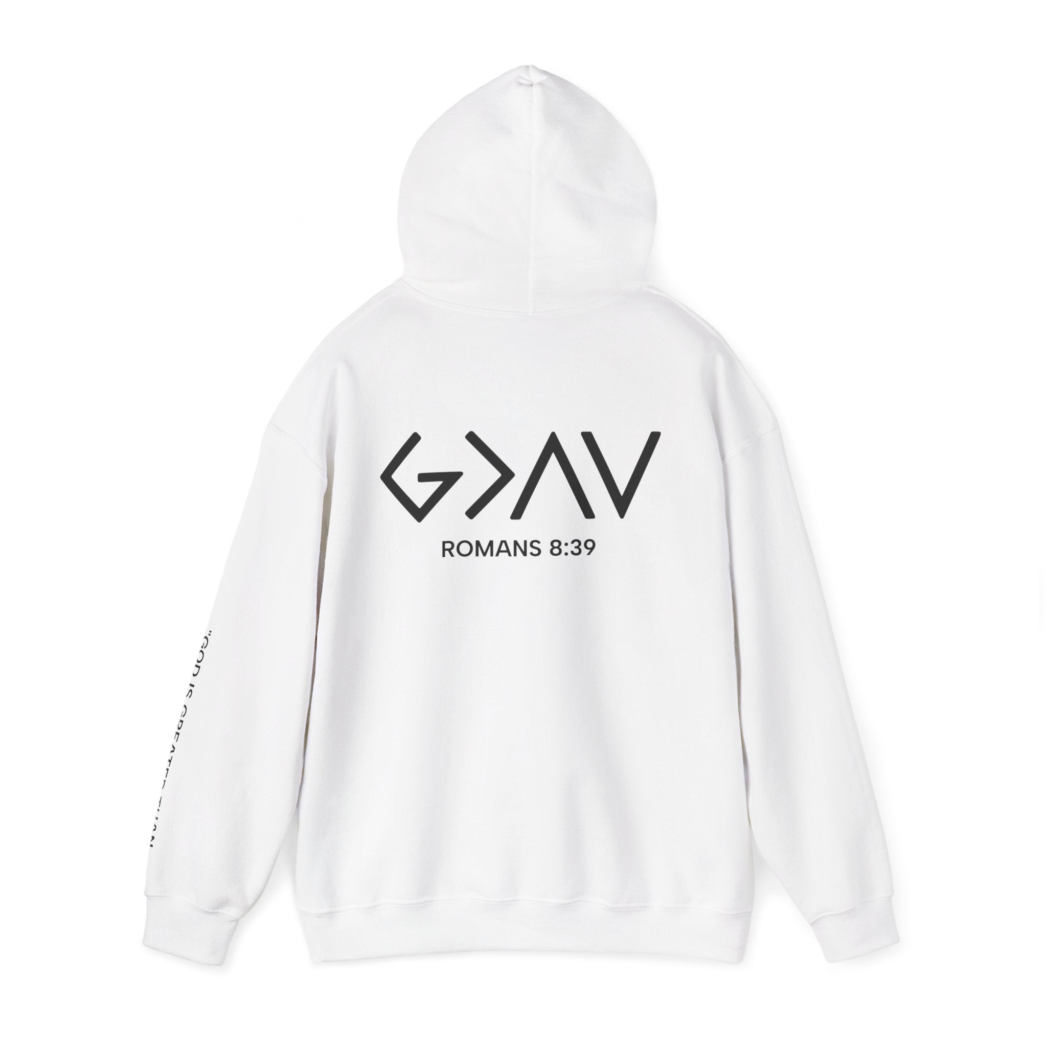 Men Hoodie - Romans 8:39 | GOD IS GREATER THAN MY HIGHS AND MY LOWS