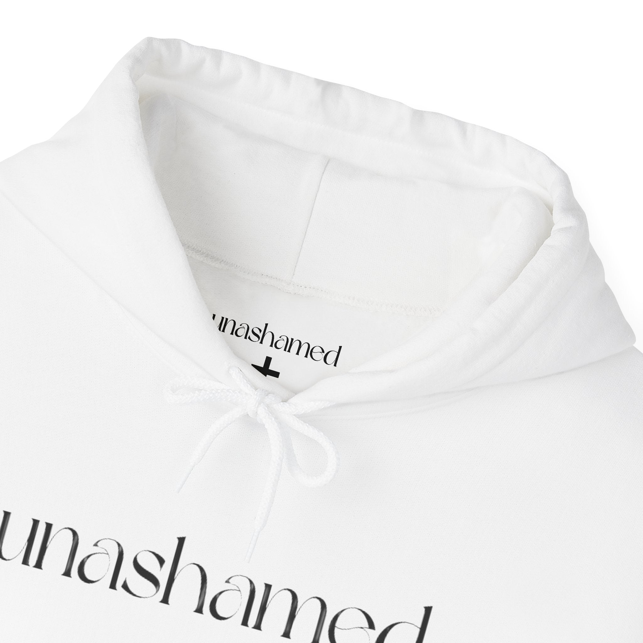 Men & Women Hoodies (Unisex) - I am UNASHAMED black font