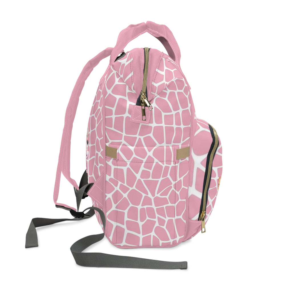 Girls Safari Baby Diaper Backpack with "Psalm 46:5" Scripture