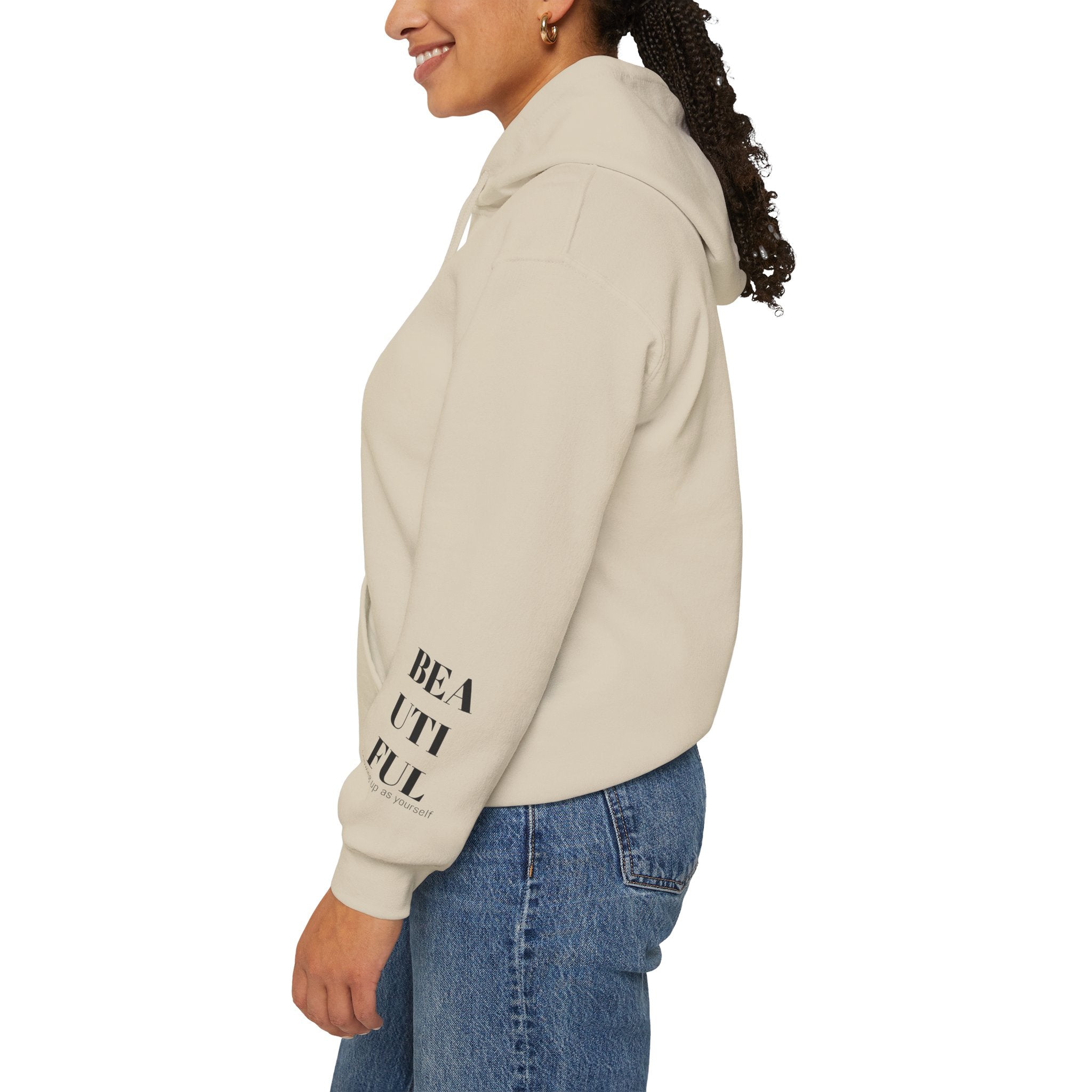 BEYOUtiful Hoodie | Faith Christian Heart Sleeve Design