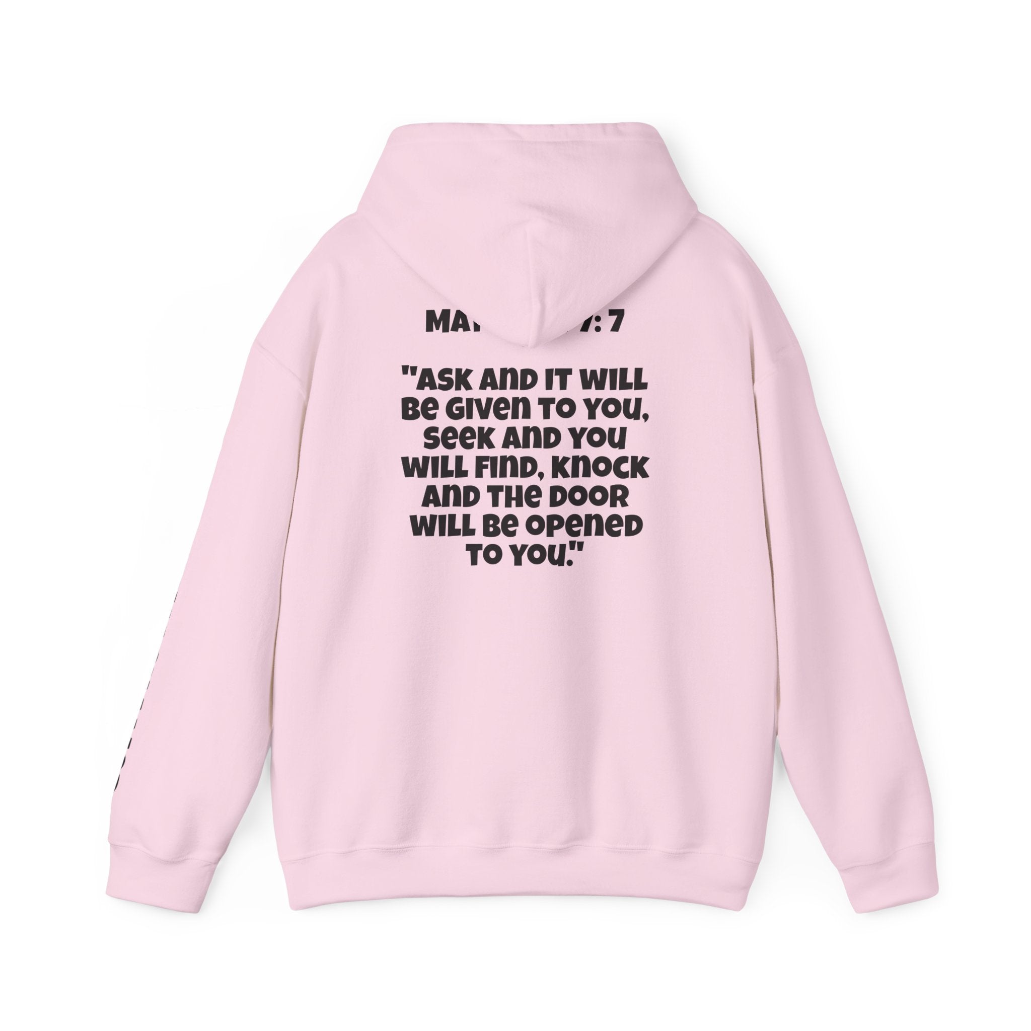 Men & Women Hoodies (Unisex) - Matthew 7:7 Cross Hoodie | Bible Verse Scripture