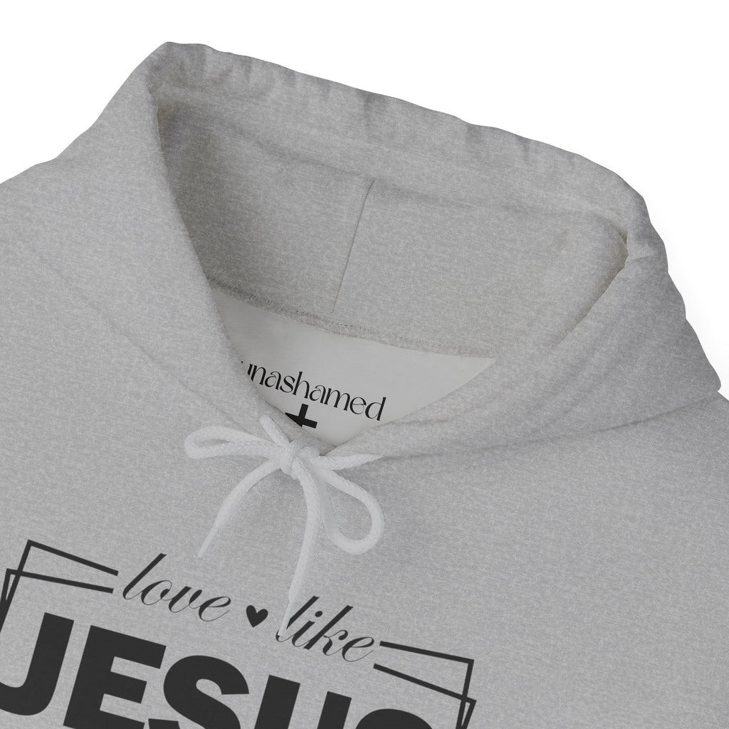 Love like Jesus Hoodie | Faith Christian Heart Sleeve Design