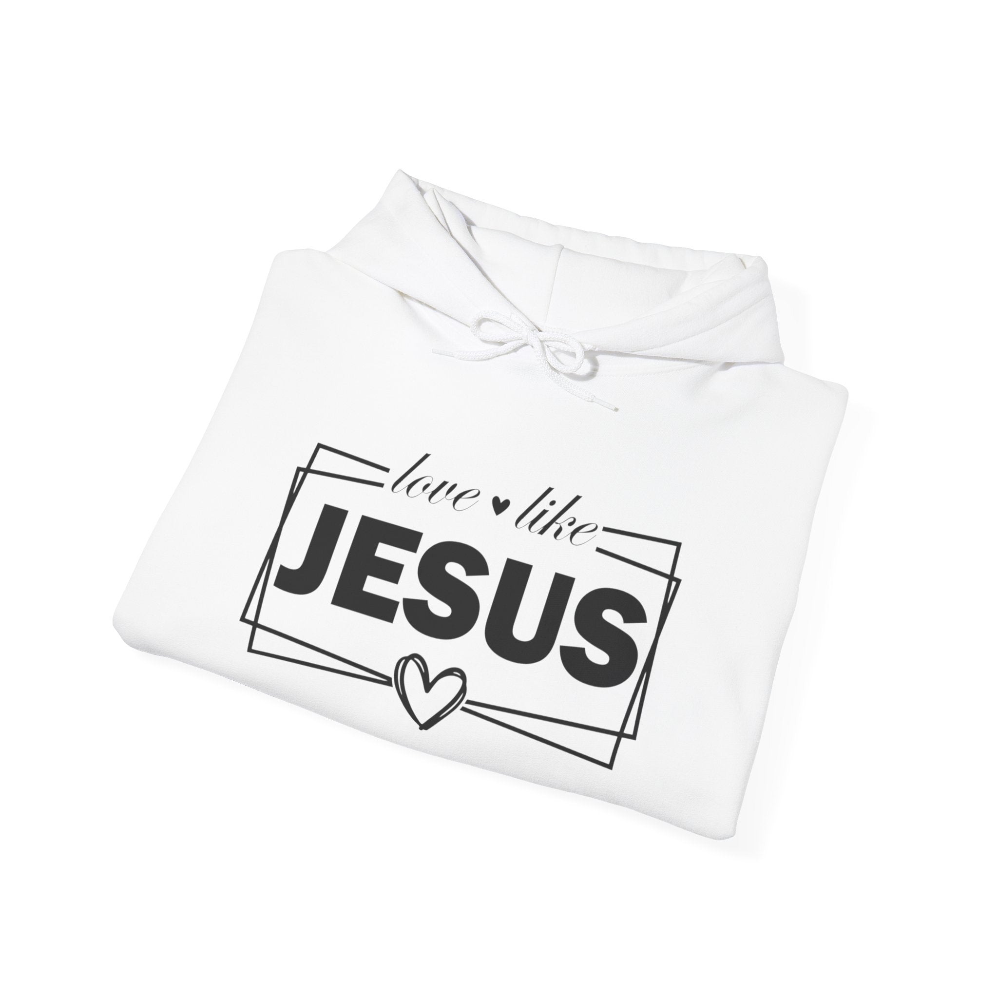 Love like Jesus Hoodie | Faith Christian Heart Sleeve Design