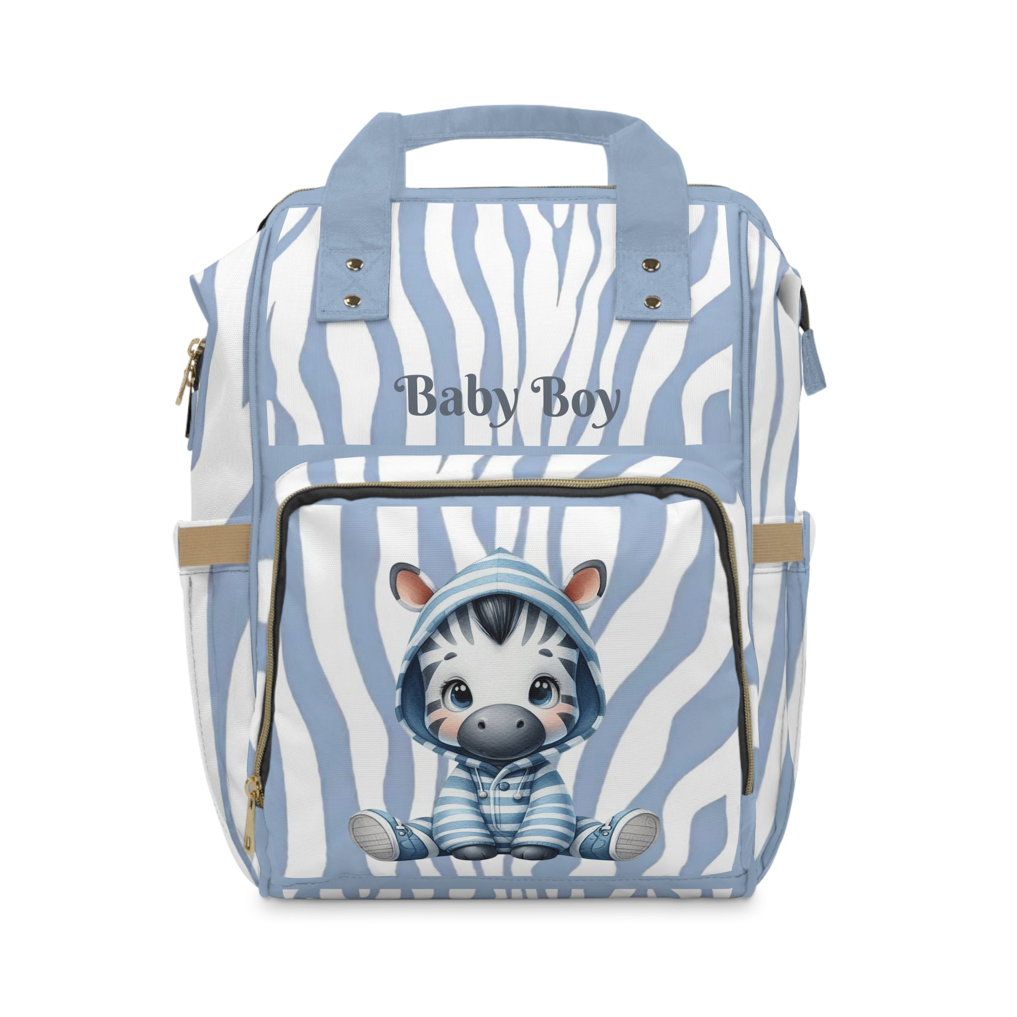 Boys Zebra Baby Diaper Backpack with "Psalm 139:14" Scripture
