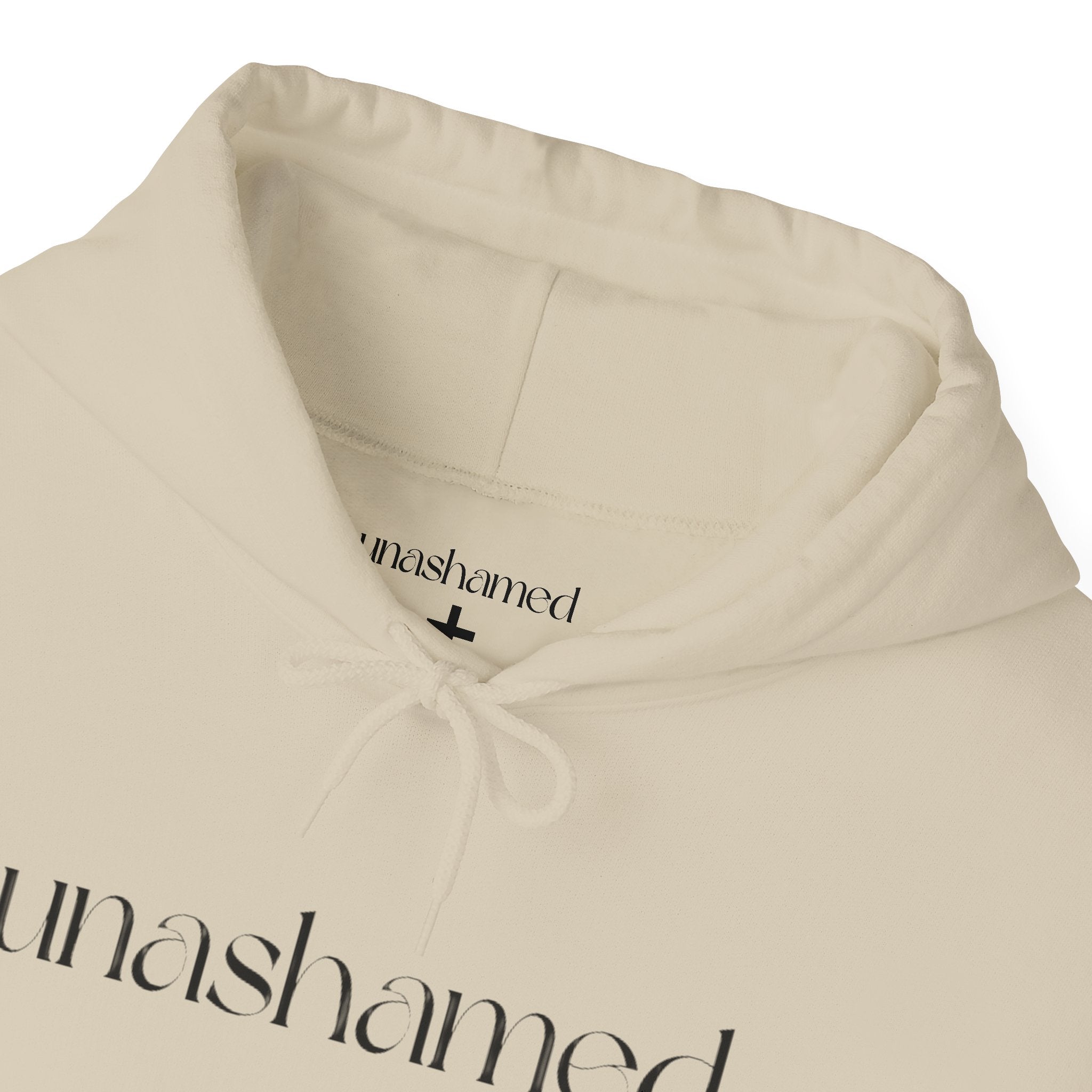Men & Women Hoodies (Unisex) - I am UNASHAMED black font
