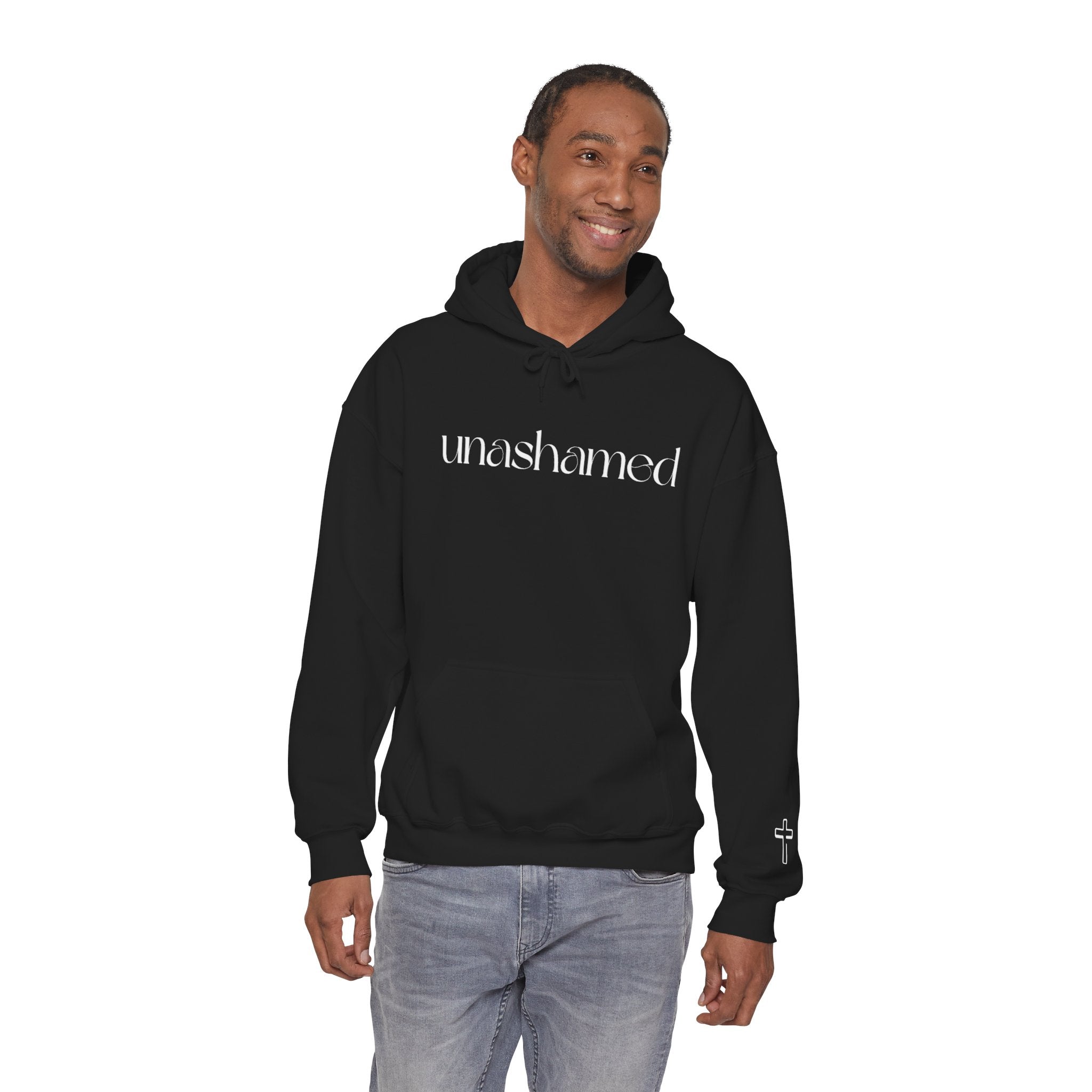 Men & Women Hoodies (Unisex) - I am UNASHAMED white font