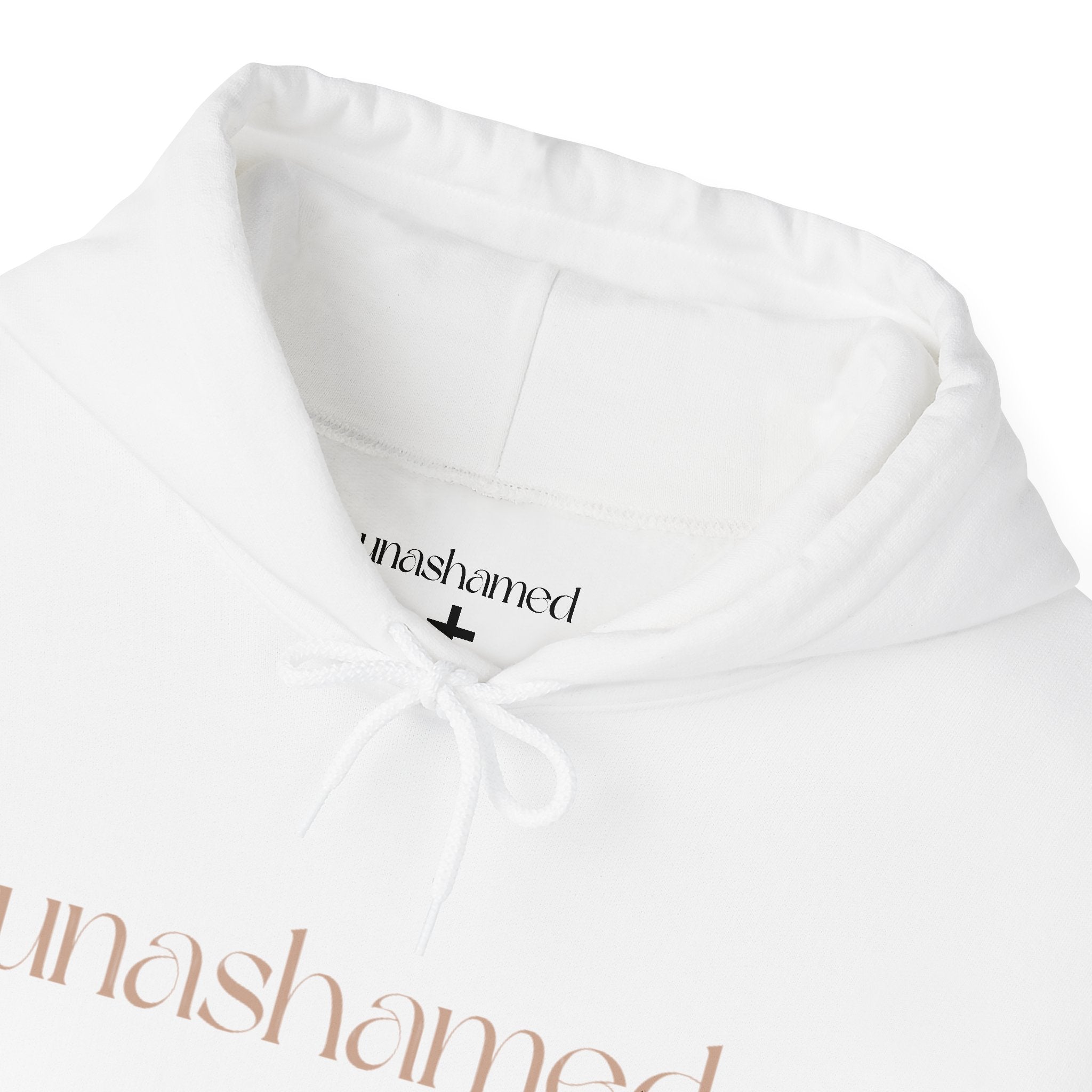 Men & Women Hoodies (Unisex) - I am UNASHAMED beige font