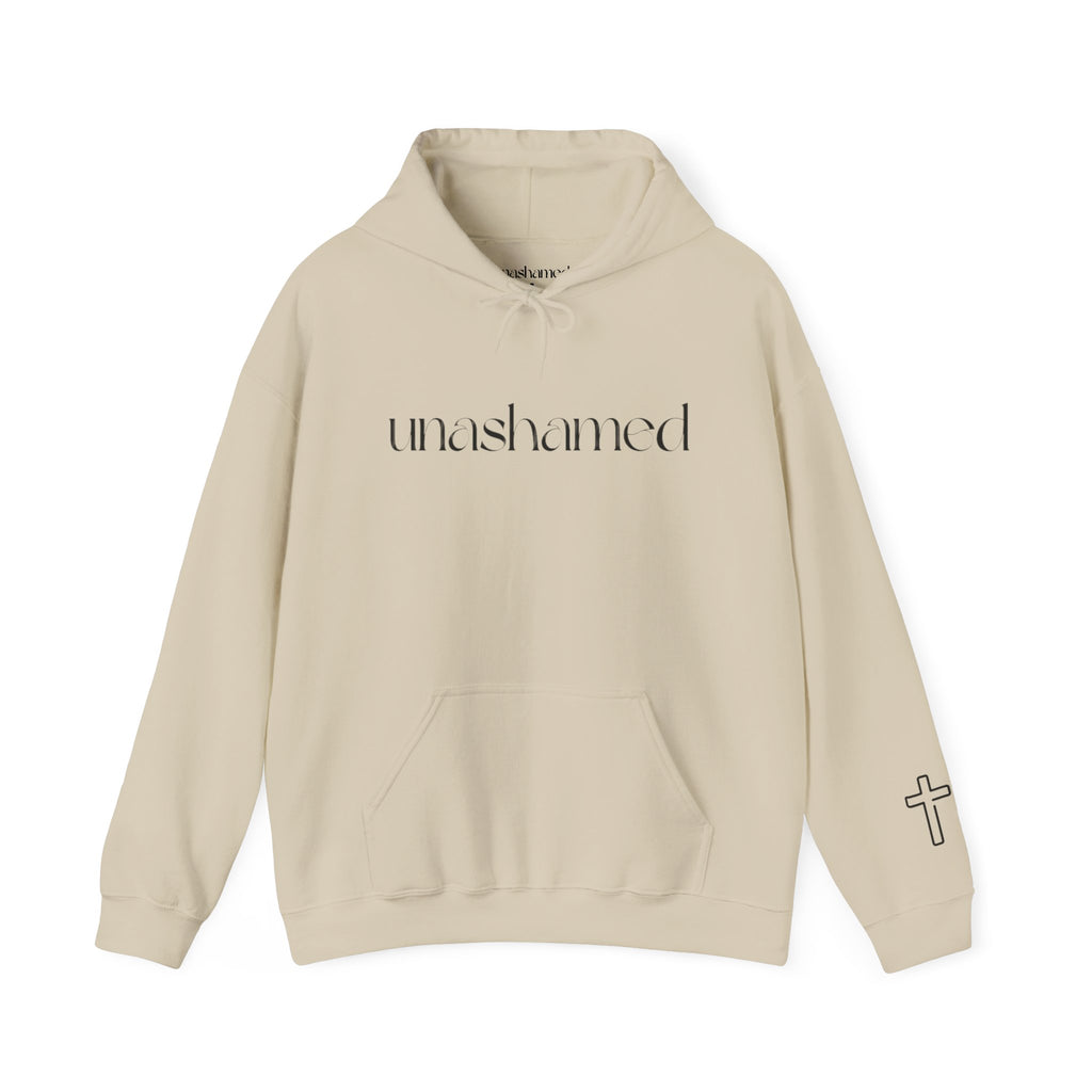 Men & Women Hoodies (Unisex) - I am UNASHAMED black font