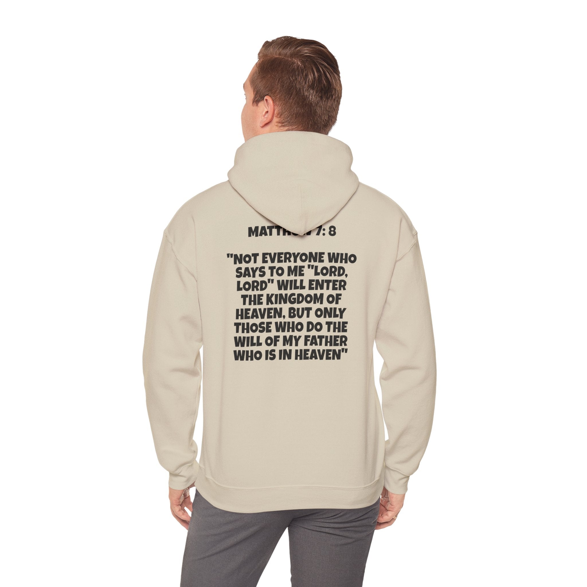 Men & Women Hoodies (Unisex) - Matthew 7: 8 Cross Hoodie | Bible Verse Scripture