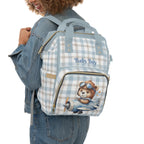 Boys Bear Baby Diaper Backpack with "Psalm 139:14" Scripture